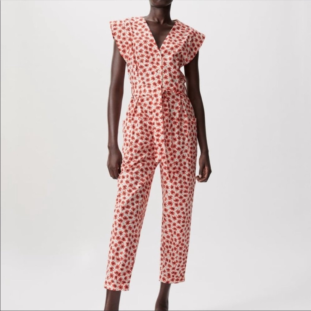 Zara Printed Belted Jumpsuit